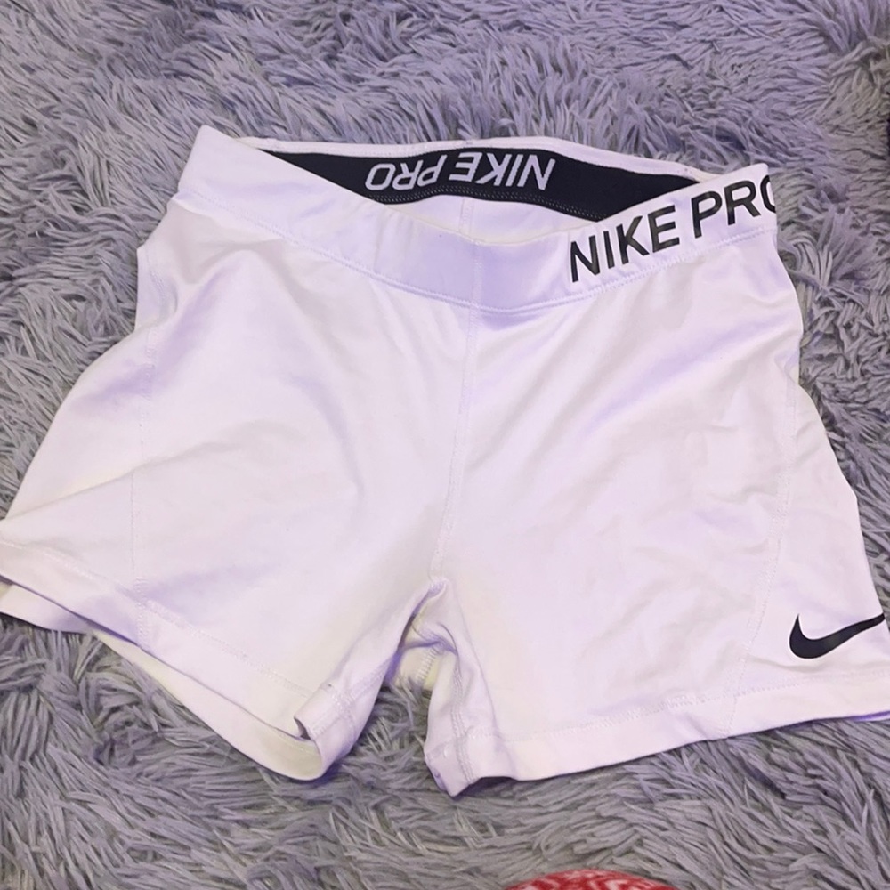 white nike pros